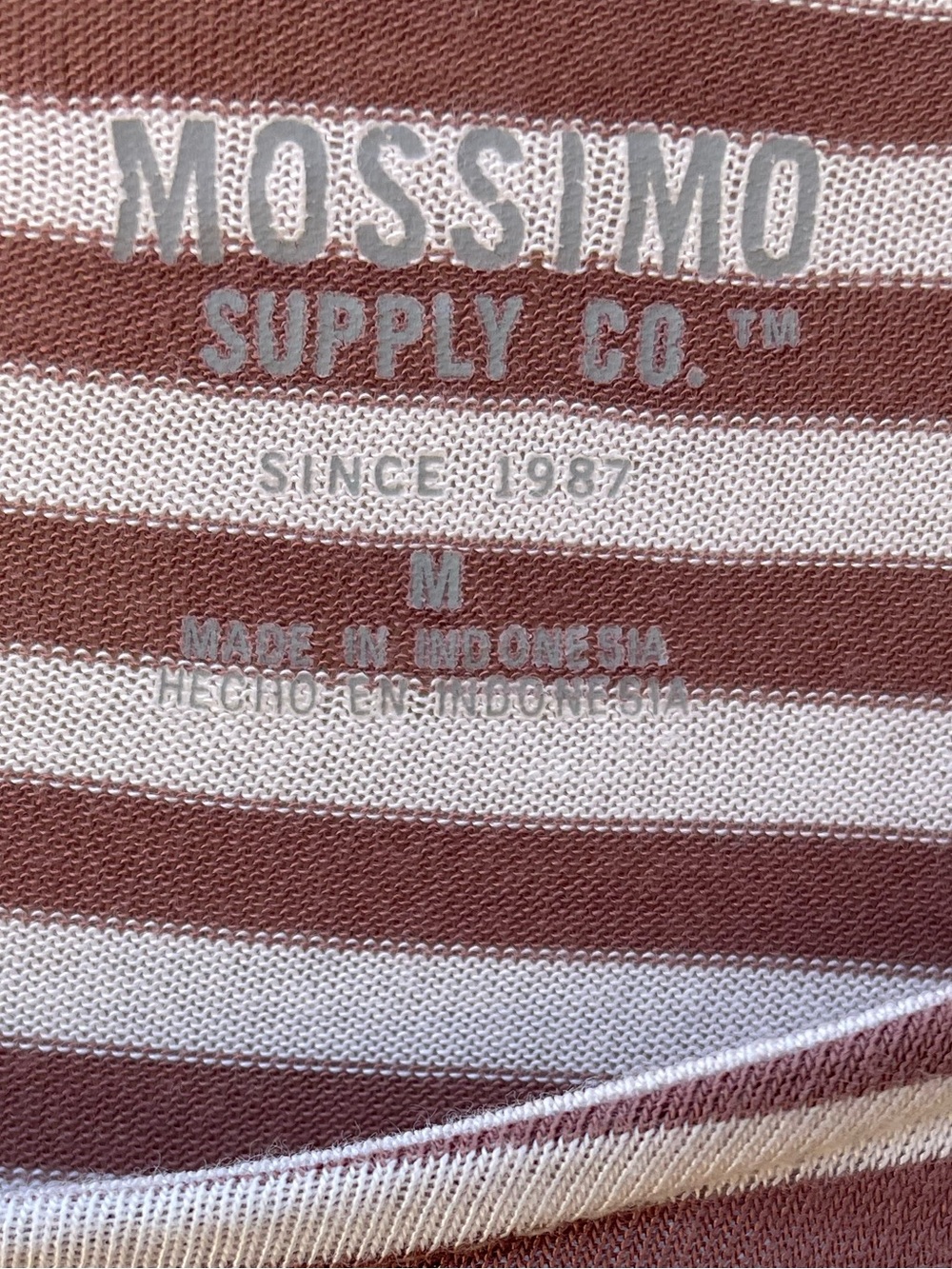 Mossimo Supply Co. Brown & Cream Dolman Shirt Sz Med - Picture 3 of 5
